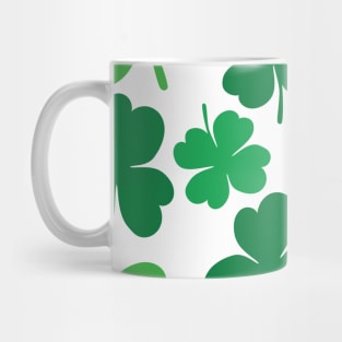 Lucky 4 Leaf Clover Pattern (green/white) Mug